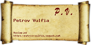 Petrov Vulfia névjegykártya